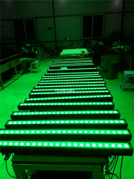 8 pezzi 1 metro Liner Bar Light ip65 24 * 3w 3in1 led dmx rgb wall wash impermeabile led rondella applique da parete