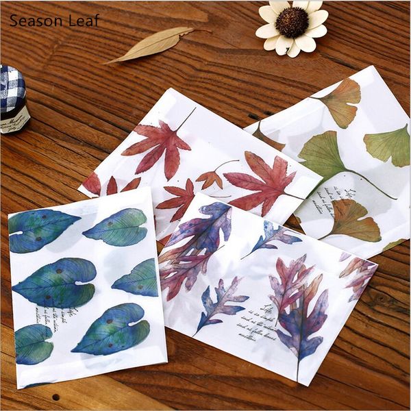 

seasons color fallen leaves plant swatch parchment paper envelope postcard p stroage greeting card invitation gift envelope