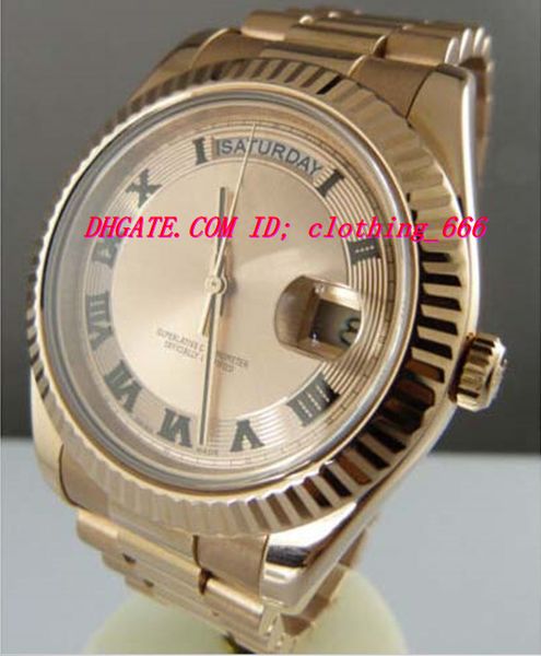 

luxury watches stainless steel bracelet 218235 18k everrose gold ii roman dial mens watch 41mm mechanical men watch wristwatch, Slivery;brown