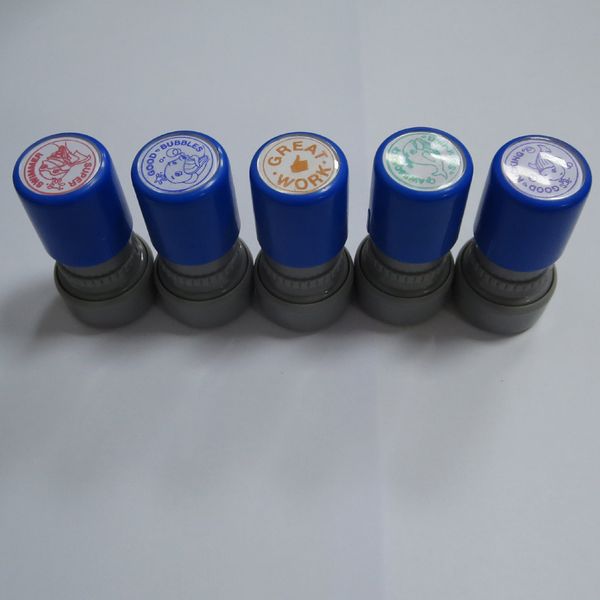 Self Inking Cartoon Cute Circular Colorful Blue Orange Red Green