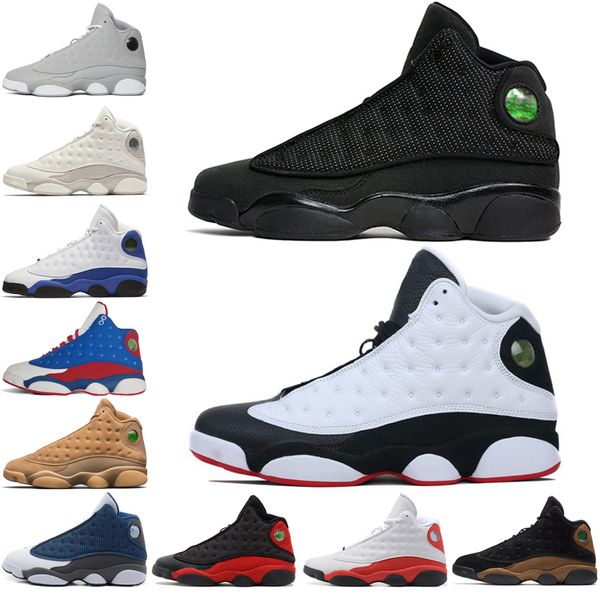 

2018 13 13s mens basketball shoes phantom chicago gs hyper royal black cat flints bred brown dmp wheat men sports sneakers designer trainers, White;red