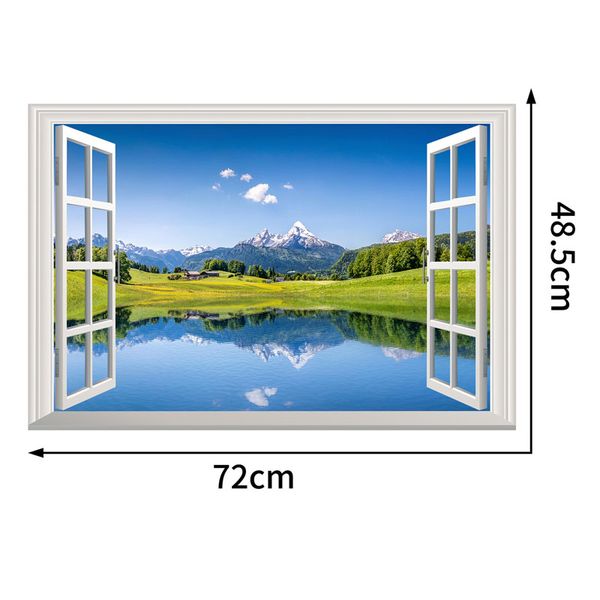 

wholesale landscape snow mountain prairie 3d wall stickers creative home decal for house living room sticker wall decal