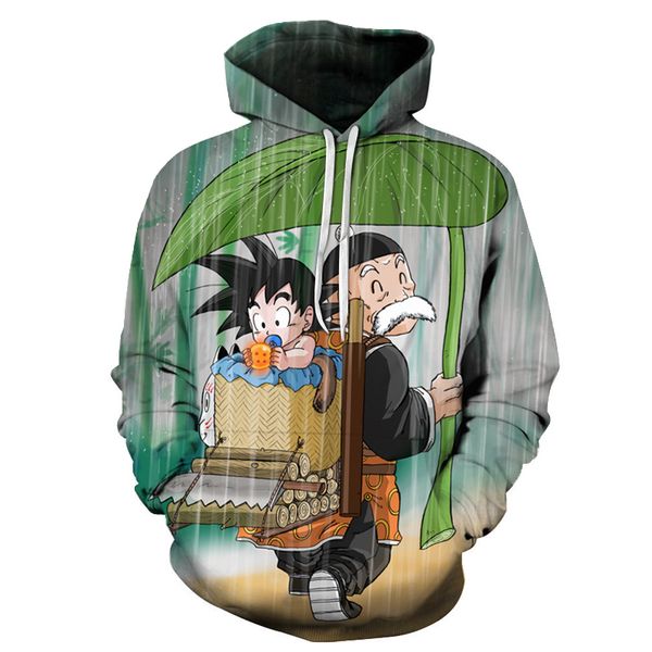 

goku новые моды для мужчин/женщин аниме dragon ball 3d смешно печатных crewneck толстовка мода повседневная толстовки h417, Black