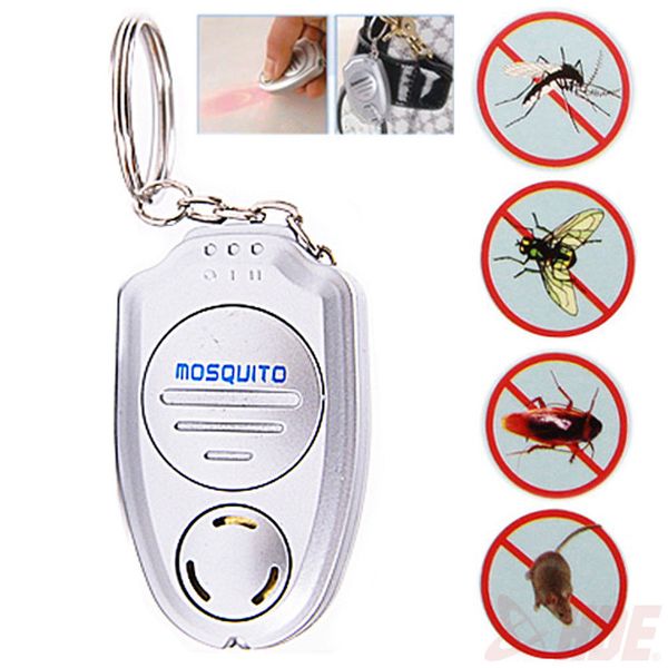 

Mini electronic ultra onic mo quito pe t repeller keychain fla hlight mini key clip button ultra onic electronic mo quito repellent bba312