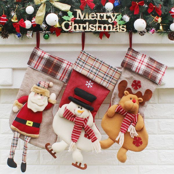 

christmas gifts for 2018 year santa claus christmas tree decorations socks 1pc