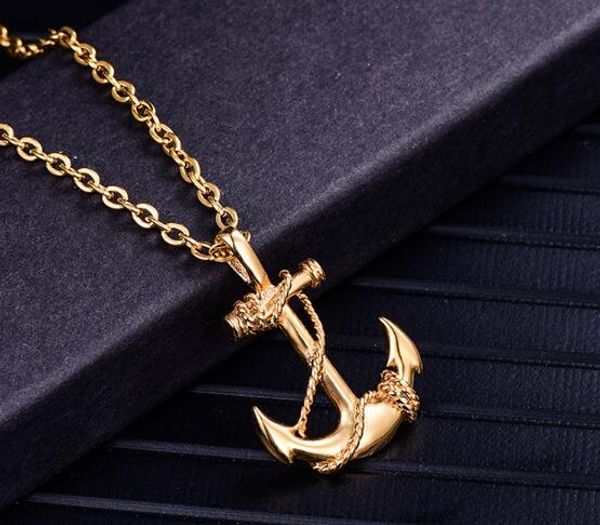 

vintage stainless steel boat cat pendant necklaces navy style personality hip hop pendant fashion hits, Silver