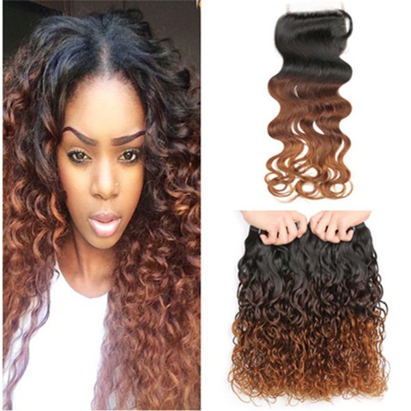 2020 Wet And Wavy Indian Virgin Hair 1b 4 30 Auburn Ombre Weaves