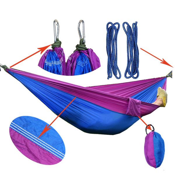 

2 people hammock 2017 camping survival garden hunting swing leisure travel double person portable parachute outdoor furniture