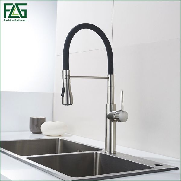 

unique design kitchen faucet brass nickel kitchen taps rotate 360 degrees black sink torneira parede rubinetti 301-33n