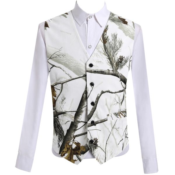 

hcf by air 2018 white camo vests for men custom made size for wedding slim fit men vest new arrival, Black;white