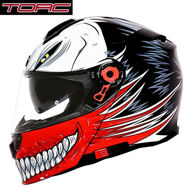 

1pcs torc dot dual visor flip up full face modular capacete casque cascos ece helmet motocross motorcycle helmet