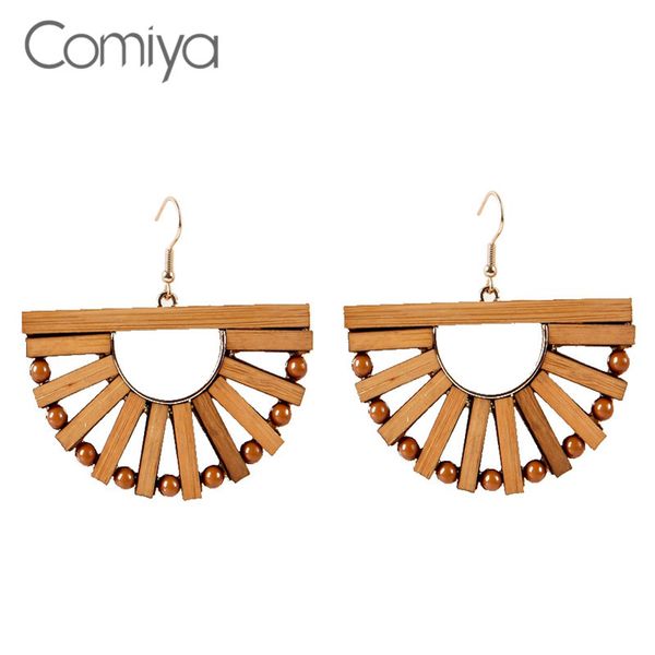 

comiya geometric earrings for women gold color zinc alloy wood fashion bijuteria feminina statement accessories long earring, Silver