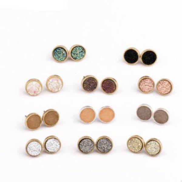 

designer jewelry earrings stud for women acrlic circle round crystalline simple fashion of shipping, Golden;silver