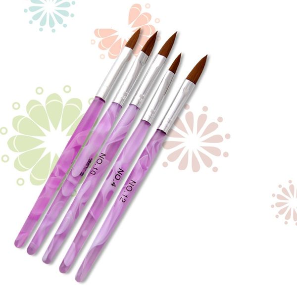 

acrylic liquid powder sculpture brush set gel polish tips 3d flower diy carving builder rhinestone beads dot pen, Silver