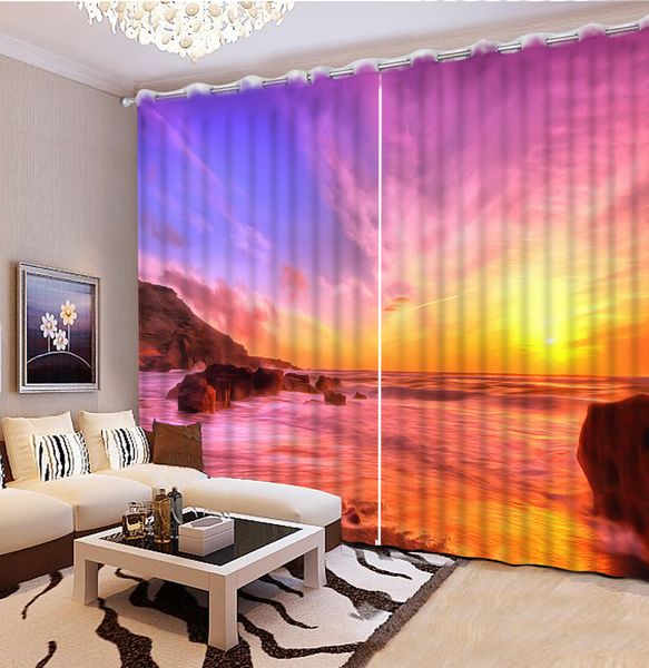 

пользовательские 3d стереоскопические современные шторы для гостиной sunset цветы шторы лондон товары для дома шторы печатные занавес