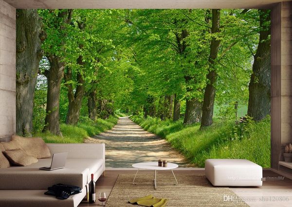 

3d room wallpaper on a wall custom p mural woods avenue scenery home decoration living room 3d wall murals wallpaper for walls 3 d