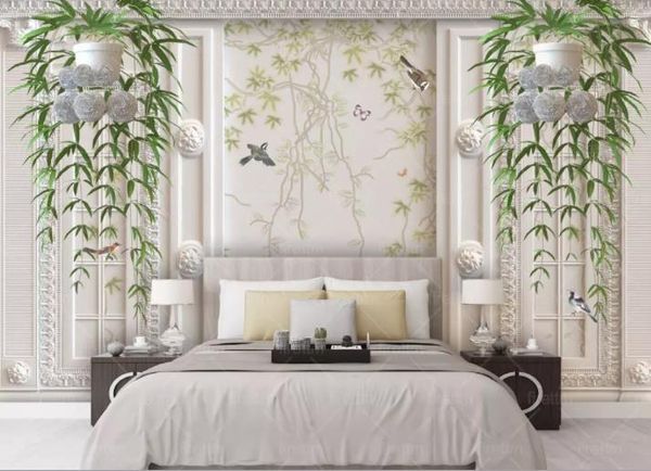 Custom Wall Papers Home Decor The New Hanging Green Vine Living Room Bedroom Tv Background Photo Wallpaper Hd Wallpaper Backgrounds Hd Wallpaper F