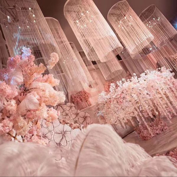 2019 Upscale Design Ceiling Decor Ferris Wheel Hanging Ring With Sagging Line Curtain Hoop Garland For Wedding Party Decoration Props From
