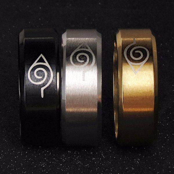

men titanium steel naruto ring, Golden;silver