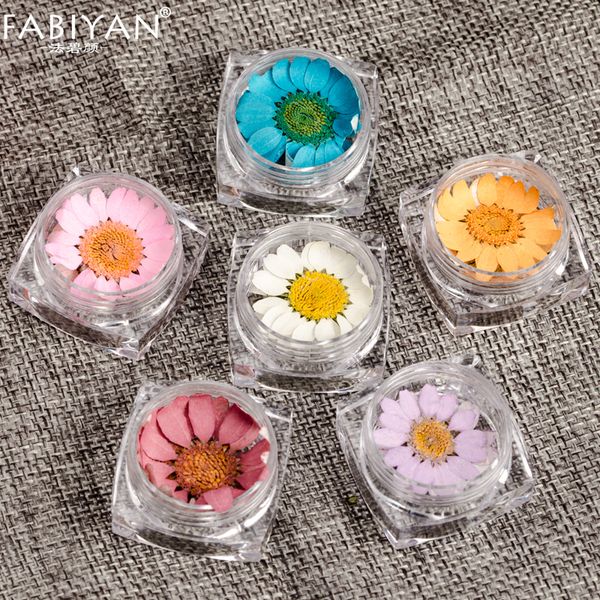 

6 colors dried flower nail art decorations petal natural dry diy design 3d stickers tips uv gel polish real decal manicure tools, Silver;gold