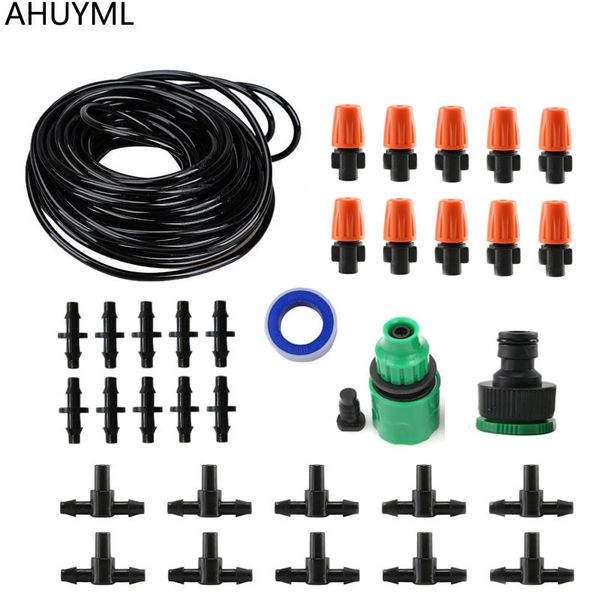 

10m garden diy automatic watering micro drip irrigation system garden self watering kits with adjustable dripper spray cooling