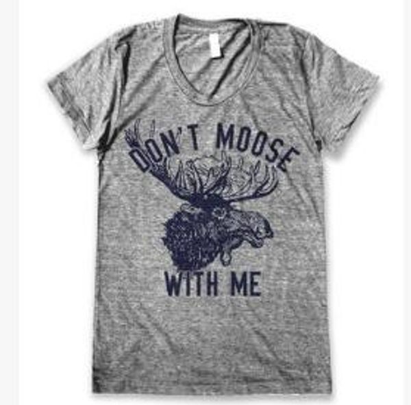 

moose t-shirt k quality c me with 2 female elk print m don't female high - wholesale print - t-shirt hoegf, Black