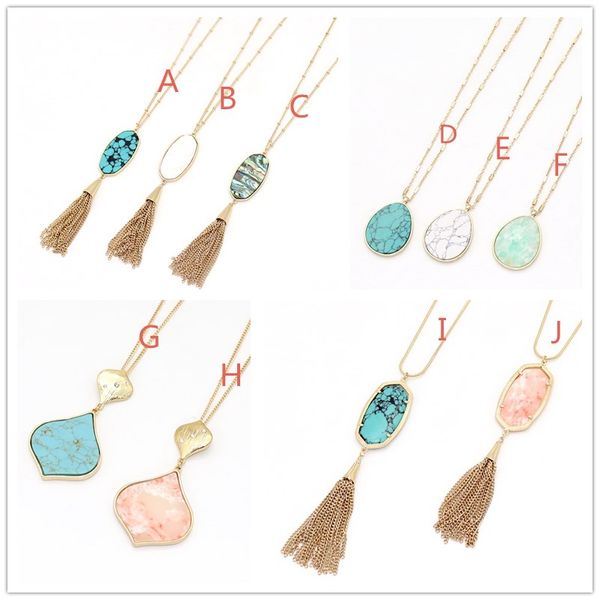 

fashion druzy drusy necklace gold plated geometry natural stone turquoise necklace for women jewelry, Silver