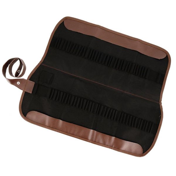 

us art supply 72 slot pencil canvas folding roll-up pencil holder - size: 19.3" x 15.3