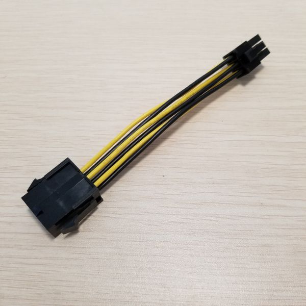 

Wholesale 100pcs/lot Female to Male CPU PCI-E Graphics Video Display Card 8Pin to 6Pin Adapter Power Cable 18AWG for PC DIY