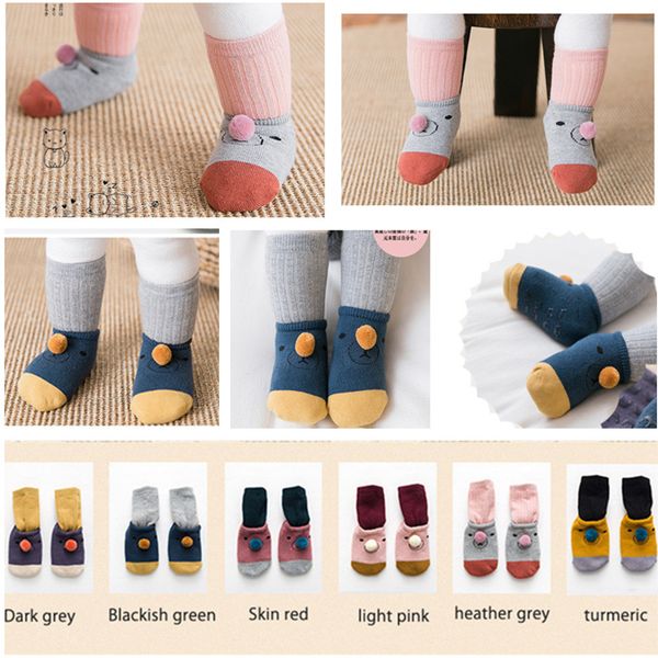 Baby Infant Ankle Socks Newborn Cotton Boys Girls Cute Cartoon Anti-slip Socks