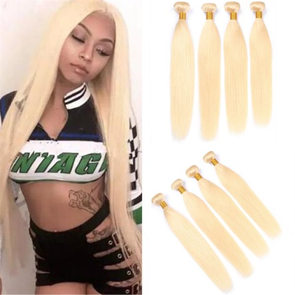 Silky Straight Virgin Brazilian Blonde Hair 4 Bundles 400g 613