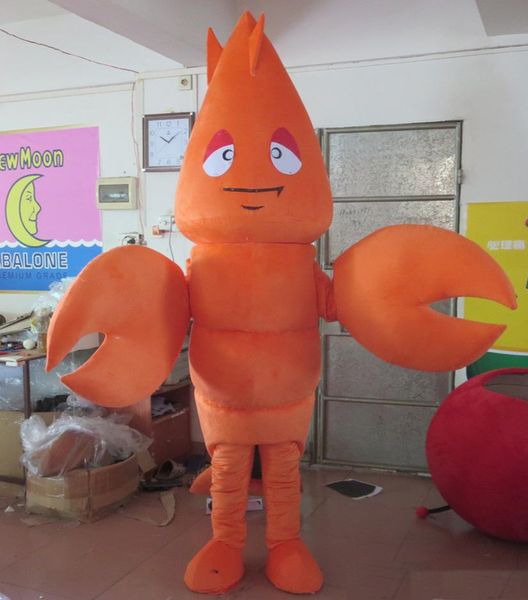 

2018 sea food sea animal shrimp mascot costume for to wear for sale, Red;yellow