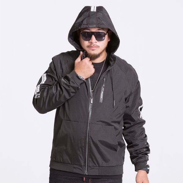 

8xl 7xl 6xl plus size men's classic hooded bomber jacket spring fashion parka coats men waterproof windbreaker army jaqueta jk86, Black;brown