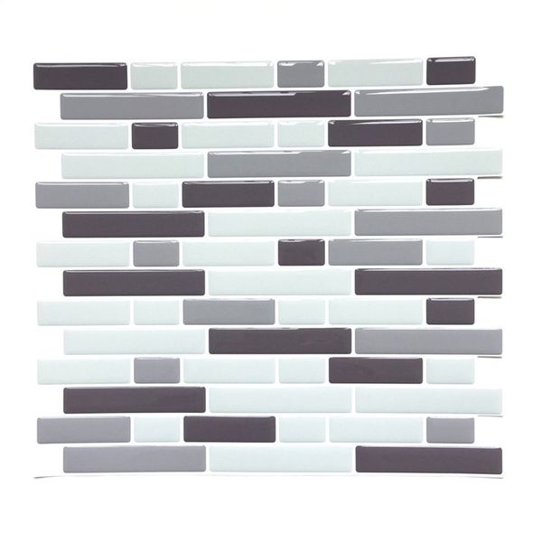 Acheter Carrelage Mural En Mosaïque De Marbre Blanc Gris Auto Adhésif Backsplash Diy Cuisine Salle De Bain Home Sticker Mural En Vinyle 3d Paquet De