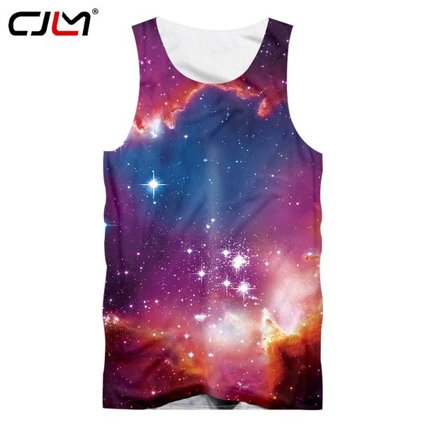 

cjlm gyms fitness clothes men tank galaxy space 3d printed vest men' tank workout singlets fitness sleeveless shirt 5xl, White;black