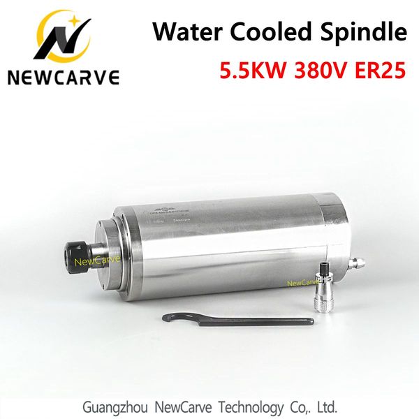 

Gdz 125 5 5 water cooled 5 5kw pindle motor 380v 125mm diameter er25 for cnc router newcarve pindle