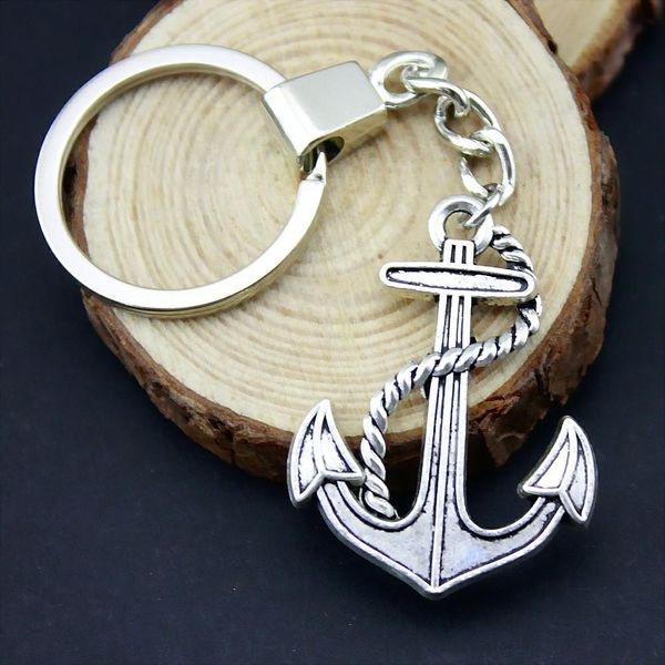 

6 pieces key chain женщины кольца для ключей автомобиля брелок для ключей anchor 40x30mm, Slivery;golden