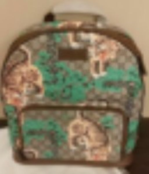 MODE Echtes Leder Canvas Bland Tiger Green Tree bedrucktes Muster Umhängetasche Herren Damen Rucksack mit Reißverschluss Soho Classic Bag