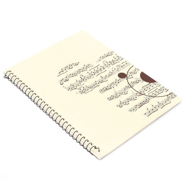 

50 pages small bear musical sheet manuscript paper stave notation notebook spiral bound, Purple;pink