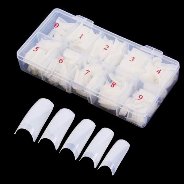 

shellhard 500pcs/box false nails natural french acrylic uv gel false fake nail art tips for salon home, Red;gold