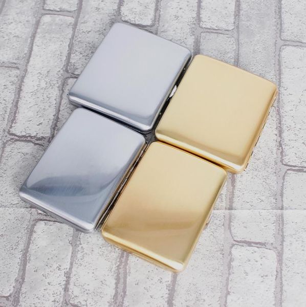Neue Metallabdeckung aus Edelstahl, glattes Zigarettenetui, Gold und Silber 16, 20 Sets, druckfeste Geschenkbox, reines Kupfer.