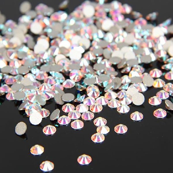 

super shiny ss3-ss34 clear ab glitter non ix crystal ab color 3d nail art decorations flatback rhinestones strass stones, Silver;gold