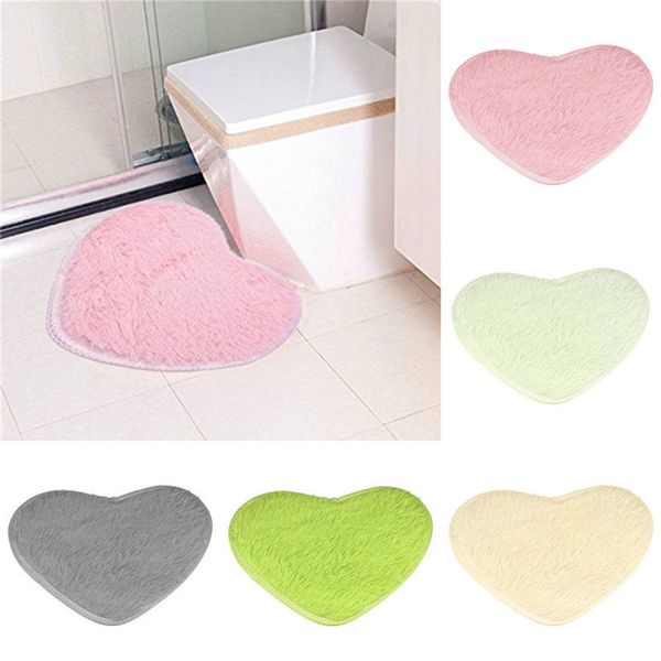 

cute love short plush hearts shapes carpet area slip-resistant soft rug cushion door mat tarpet 30x40cm