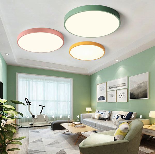 

5cm ultra-thin ceiling light macaron color round acrylic led ceiling lamp fixture