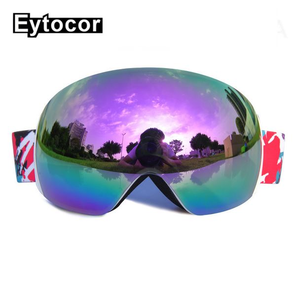 

eytocor tpu frame multicolor double pc lens goggles ski mask snowboarding skating goggles spherical ski glasses skiing eyewear