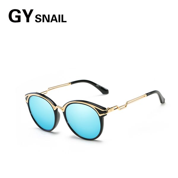 

gysnail new brand designer vintage oval sunglasses women/men retro mirror clear lens eyewear metal sun glasses for male uv400, White;black