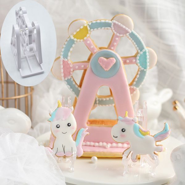 

lovely 3pcs ferris wheel cookie cutter fondant cake mold moulds cake baking tool decor embossed molds diy sugarcraft
