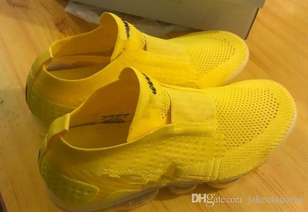 

Новый 2018 воздушной подушке MOC 2 2.0 FK Мужчины Женщины LACELESS футуризм причинной обувь шок бег трусцой для белый желтый кроссовки