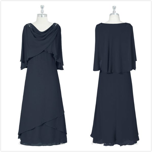 

2018 elegant chiffon mother of the bride dresses with long sleeves jewel formal gowns custom made plus size long sleeves jacket, Black;red