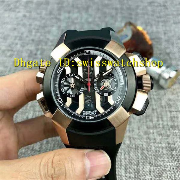 

New popular men watche epic chrono watch quartz chronograph movement 316l teel ca e apphire cry tal black rubber trap
